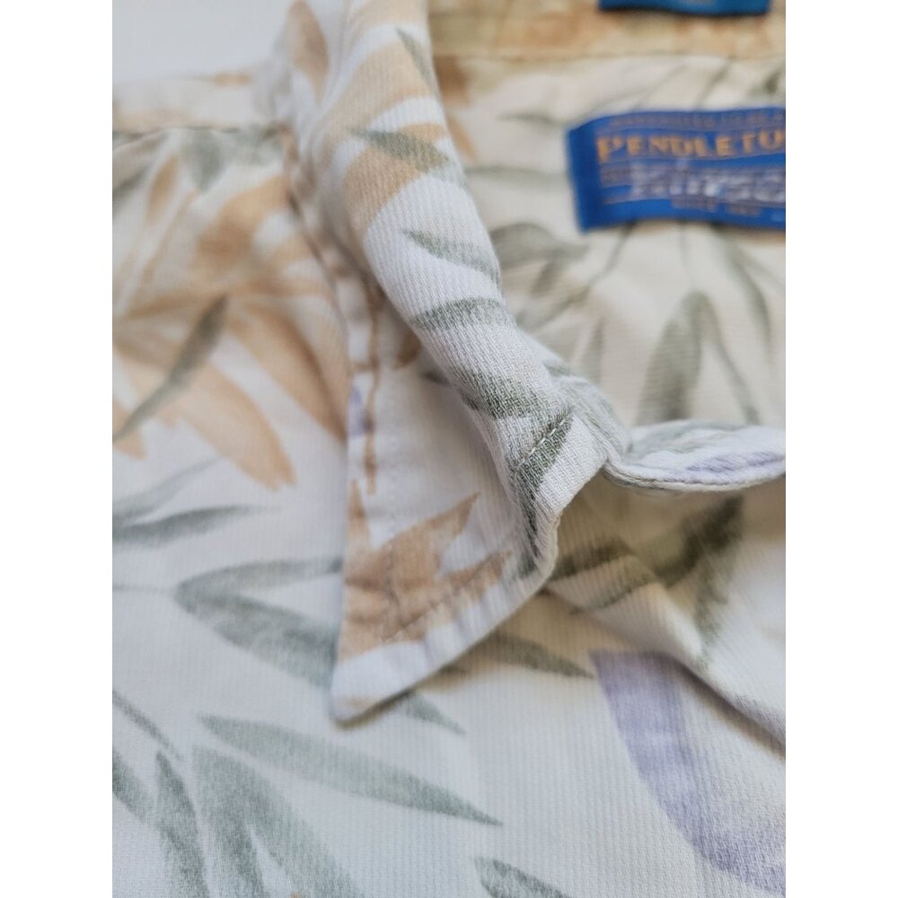 Pendleton Colorful Leaf Pattern Button Down Short… - image 4